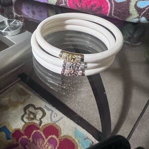 Elegant off White and Gold Bangle Set BUDHA  Girl